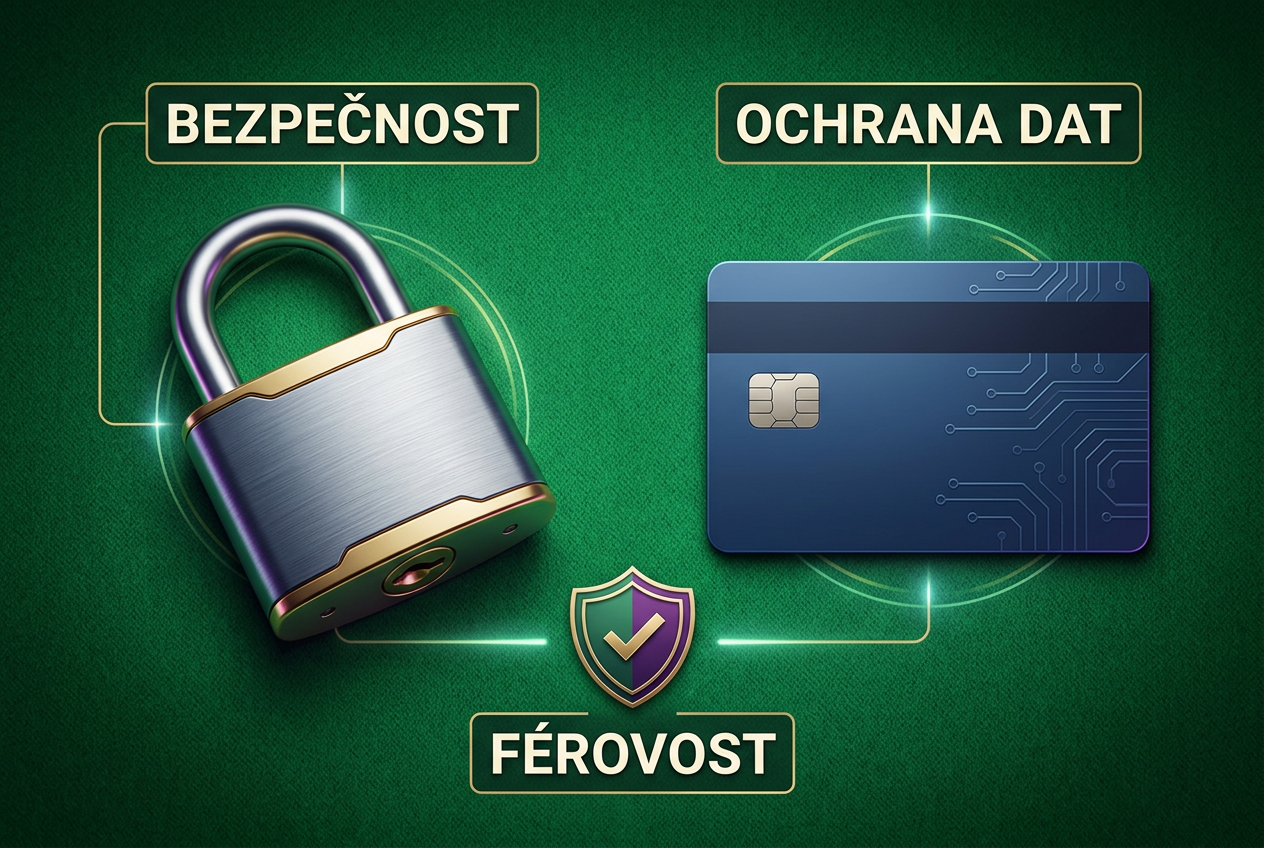 Infografika bezpečnostních prvků a platebních metod v českém jazyce